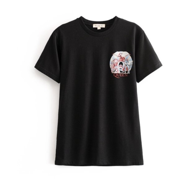 Boho Black Queen Animal Print Graphic Concert tee - Picture 4 of 4